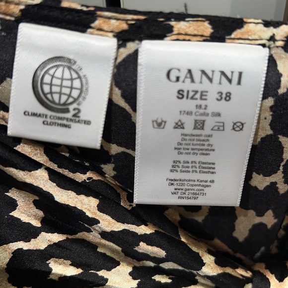 GANNI silk blend leopard tie front skirt ❤️ - Picture 3 of 6
